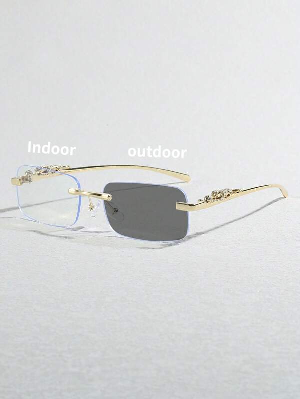 1 par de gafas unisex con sensibilidad a la luz azul que bloquean la luz, gafas anti-fatiga para teléfono, computadora, gafas para exteriores - diseño de brazo con cabeza de leopardo para verano, playa, vacaciones, exterior, viaje