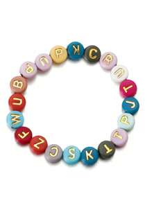 1pc Personalized Letter/Name/Text Daisy Flower Beaded Name Necklace, Fast Delivery, Women's Custom Name Necklace, Elegant Gold Beads, Gift For Daughter, Meaningful Gift For Valentine's Day/Anniversary, Customizable Name Label For Water Bottle