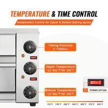 Electric Pizza Oven For Countertops, 12-Inch, 1700W, With Temp Control & 0-120 Min Timer, Even Baking Technology & Easy Clean Crumb Tray, Ideal For Both Commercial & Home Kitchens - Double Layer Triple Knob - View 4