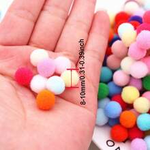 迷你绒球 10 毫米彩色绒球 1 厘米柔软毛绒球 适用于 DIY 艺术工艺品项目用品派对家居装饰 300 个（20 克） - 彩色 - 查看 4