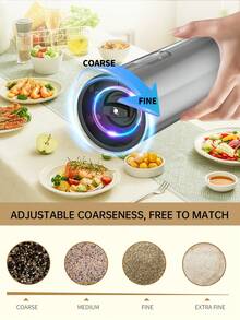 CLITON Rechargeable Electric Salt & Pepper Grinder Set With Auto LED Light - One-Handed Operation, Dual Charging Base & Adjustable Coarseness - Premium Automatic Spice Grinders (1PC 2pcs 2 Packs) - Nhiều màu - Xem 11