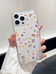 花朵卡通笑脸透明简约时尚防水防震防摔防刮花，国际版，非国内版 - 彩色 - 查看 4