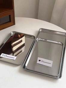 Stainless Steel Serving Tray, Metal Dessert Plate, Cake Stand, Suitable For Holding Appetizers, Cocktails, Cakes - Multicolor - View 8