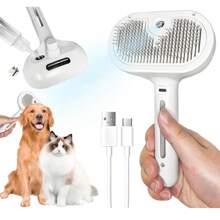 1 Peça Escova a Vapor para Gato, Escova 3 em 1 para Gatos para Remoção de Pelos e Tosa, Escova com Água para Gatos e Cachorros, Pente para Remoção de Pelos de Animais de Estimação de Pelo Curto e Longo, Escova Slicker de Autolimpeza com Botão de Liberação, Escova a Vapor para Gato/Cachorro, Escova de Banho para Gato, Escova a Vapor para Animais de Estimação, Escova para Gato com Água - Spray para Pelos de Animais de Estimação