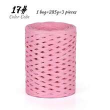 285g Raffia Yarn, Handmade DIY Knitting Bamboo Fiber Paper Yarn, Colored Bundling Ropes For Gift Box, Used For Making Summer Sun Hats, Slippers, Storage Baskets, Bags, Hanging Decorations And More. 1 Bag = 285g = 3 Pieces