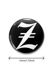 1pc 26 Letters Initial Alphabet Pattern Badge Brooch, Women Lapel Pin, Bag Charm, Clothing Accessory, Funny Gift For Friends, Family, Teachers, Classmates - Black and White - View 10