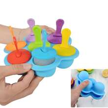 7-Cavity Silicone Ice Cream & Popsicle Molds - Easy DIY Frozen Snack Maker For Home Kitchen