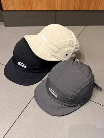 1pc Letter Casual Vintage Cute Street-Style Polyester (Polyester) Embroidered Warm Windproof No Decor UV-Protection Military Hat, Unisex Quick-Dry Breathable Casual Baseball Cap, Adjustable 55-60cm, All Seasons
