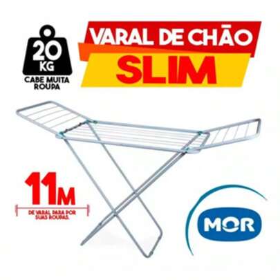 Varal Gigante Para Roupa De Chão Com Abas Maxi Retrátil Dobrável Mor