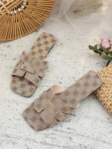 Damskie nowe modne sandały wsuwane z kwadratowym noskiem, uniwersalne paski Fisherman Slides