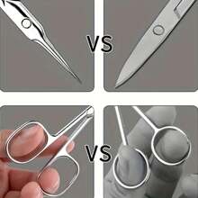 1pc Professional Stainless Steel Mini Scissors With Curved Sharp Blades And Comfortable Handle, Suitable For Home Nail And Callus Trimming