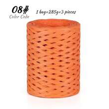 285g Raffia Yarn, Handmade DIY Knitting Bamboo Fiber Paper Yarn, Colored Bundling Ropes For Gift Box, Used For Making Summer Sun Hats, Slippers, Storage Baskets, Bags, Hanging Decorations And More. 1 Bag = 285g = 3 Pieces