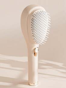 1/2pcs Retractable Self-Cleaning Anti-Static Comb, One-Button Comb, Scalp Massage Brush Suitable For All Hair Types, Easy To Detach And Clean (Pink And Beige (Button)), Note: The Product Material Is Sturdy