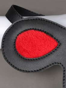 1 pieza Máscara para ojos de panda negro y rojo, máscara de ojos de PVC sexy y de bondage, máscara ajustable de fetiche, máscara de contraste de color, accesorios de restricción alternativos para parejas, disfraz de juegos de rol