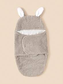 1pc Unisex Baby Double-Layer Sherpa Swaddle Blanket - Multicolor - View 6