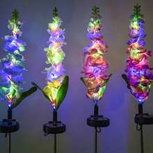 1 件/2 件太阳能风信子草坪灯，彩虹色风信子花园灯，LED 花园装饰户外照明景观灯，用于花园、庭院、露台、公园、草坪和通道装饰的塑料材料