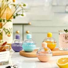4 Pieces Of Spherical Ice Molds (Multicolored Random), Whiskey Ice Molds, Candy-Colored Ice Ball Making Molds, Round Silicone Ice Cube Molds, 2.5-Inch Ball Ice Molds, Suitable For Whiskey, Coffee, Cocktails, Are Wonderful Gifts For Mother's Day, Easter, And Other Holidays.