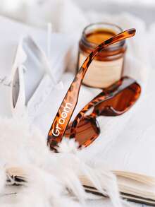 5 件/3 件/1 件个性化字母/数字字母印花时尚眼镜，豹纹户外防紫外线眼镜，适合单身派对、婚礼、海滩度假、休闲购物、女孩、妈妈、女友礼物 - 彩色 - 查看 6