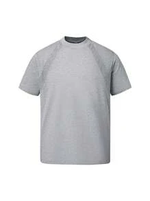 2pcs Classic Grey & Black Short Sleeve T-Shirts, Summer Quick Dry Breathable Soft Comfortable Fabric, Suitable For Casual & Sports Occasions
