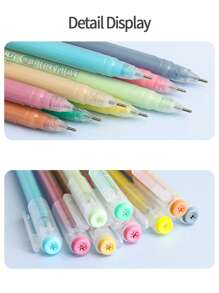 256/202/162/36/9/6 couleurs Set de stylos gel couleur dégradé avec baril transparent 0,6 mm pointe bille marqueur surligneurs. Convient pour le dessin, la mise en évidence, la prise de notes d'étudiants, la réalisation de manuels, l'usage de bureau, rentrée scolaire