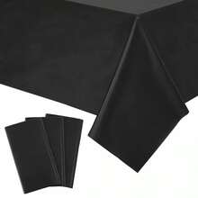 3 Pack Black Plastic Tablecloth For Rectangle Tables, Disposable Table Covers For Birthday, Graduation Party, 54x108 In - 1 - View 7
