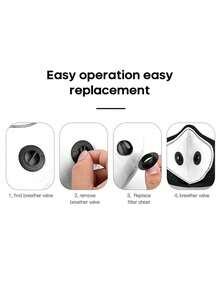 1个装骑行防护面罩，运动面罩滤芯，防尘面罩，防护镜片，可拆卸滤芯自行车面罩，活性炭网状自行车半脸面罩，男女通用户外运动，可重复使用，冬季骑行防雾，活性炭面罩，防尘、防风、保暖自行车面罩，带呼吸阀山地车面罩，防尘面罩 - 彩色 - 查看 5