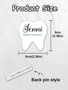 1pc Personalized Dental Name Tag, Tooth Pin, Dental Graduation Gift, Hygienist Name Badge, Dental Assistant Gift, Tooth Tag, Staff Gift, Dentist - Multicolor - View 13