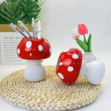 1pc Collectible Figurine Mushroom-Shaped Flower Pot, Bright And Lively, With Exquisite Texture On The White Column At The Bottom. It Can Be Used To Plant Flowers Such As Tulips. Whether Placed On A Windowsill, Desktop, Or Used As An Indoor Decoration, Or As A Toothbrush Holder Or Pen Holder, It Can Add A Fairytale-Like Natural Charm To The Space And Is A Preferred Item For Home Decoration And Gardening Enthusiasts.