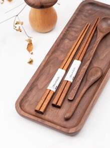 1PC/3PCS/Set Of Natural Wooden Chopsticks, High-End Non Slip Pointed Solid Wood Chopsticks, Chinese Tableware, Home Gifts, Reusable Kitchenware, Wooden Chopsticks, Essential For Kitchen And Parties,School Supplies