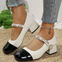 Einfarbige Preppy Schulmädchen Mary Jane Schuhe, bohemianischer Frühlingsneuankömmling vielseitiger französischer Stil High Heel kleine Lederschuhe, Plateausohlen