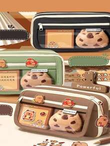 26 Pcs Capybara Pencil Case In Melad Color, Large Capacity And Multifunctional Pencil Case For Middle School And Elementary School Students, Suitable For Storage And Home Organization,Back To School,School Supplies,Pencil Pouch,School Bag - Multicolor - View 4