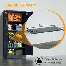 VCGGAIP Werkzeugschrank mit 2 Türen und 4 verstellbaren Regalen Aufbewahrungsschränke Garagenschränke abschliebbar Metallschrank für Büro Zuhause Garage Dunkerau - Dunkelgrau1 - Übersicht 5