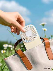 AOYI 1 pieza Ventilador portátil de mano alimentado por batería con 1 velocidad, diseño sencillo para uso al aire libre - Multicolor - Ver 3