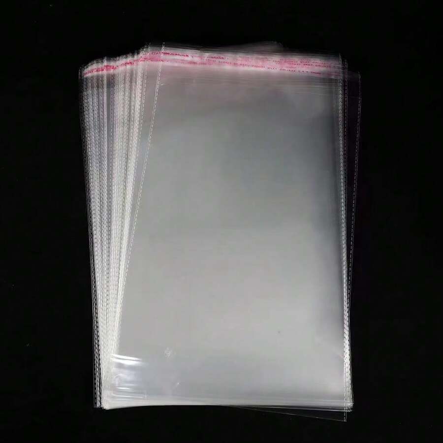 100pcs 30*40cm(36+4) OPP Packaging Bags, Transparent Self-Adhesive Bags For Clothing, Books, Household Items, Double Layer 6mil Self-Adhesive - Multicolor - View 1