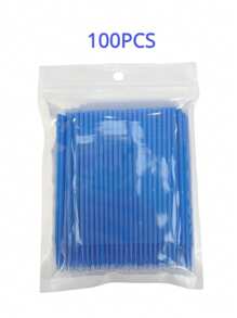 100 Piezas Microaplicador Cepillo Micro Varillas, Varillas para Pestañas Rímel, Cepillo de Labios Brillo de Labios Kit de Herramientas de Belleza (Azul)