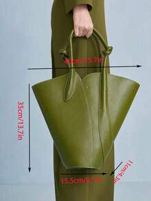 "2025 New Arrival Signature Bucket Bag - Versatile Women's Tote For Handheld Or Shoulder Carry" - Green - View 9