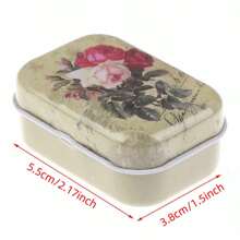 1set Miniature Floral Tin Boxes - Decorative Metal Jewelry Organizers With Hinged Lids, Compact Trinket Storage Containers, Ideal For Mother's Day Gifts, Small Party Favors, And DIY Crafts