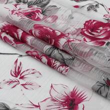 Cortinas transparentes com estampa de rosas pastorais para decoração de quarto e sala de estar - Multicolorido - Ver 4