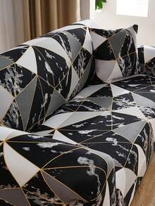 1pc High Elastic Printed Sofa Cover, Removable Stretch Full Wrap Fabric Sofa Slipcover Set With 1pc Pillow Case (Pillow Insert Not Included), Suitable For Single/Double/Three-Seater Sofa, All Seasons