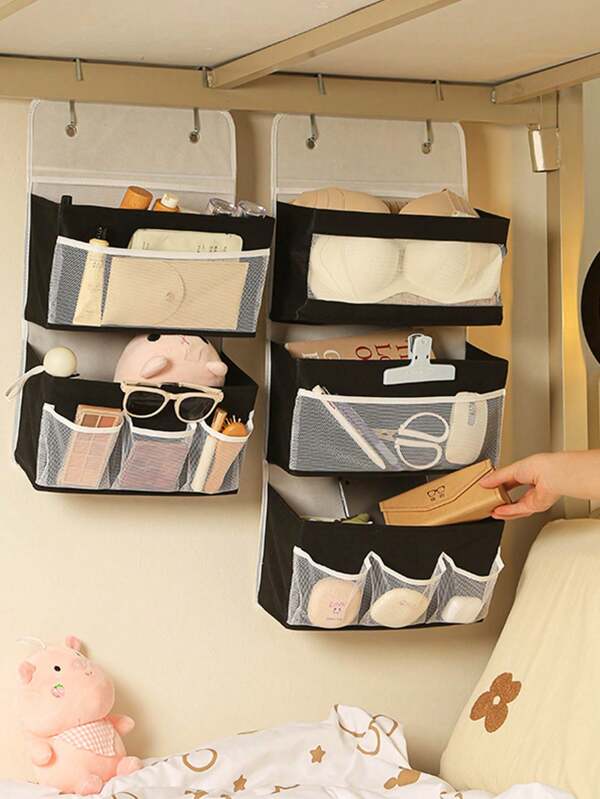 1PC Home Door Hanging Bag Can Be Folded Fabric Debris Doll Storage Bag Multi-Layer Hanging Large Capacity Storage Bag