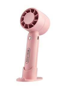 1pc Pink Mini Handheld Fan - USB Rechargeable Portable Fan, 3 Wind Speeds, Cute Battery Powered Desk Fan, Suitable For Makeup Drying/Travel, Strong Airflow, Adjustable Settings, Fashionable Cooling Fan, For Indoor/Outdoor Use, Also Suitable For Eyelash Extension Drying - Baby Pink - View 4