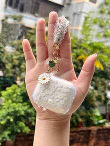 Summer Daisy Pattern Clear Case Compatible With AirPods Comptible With Airpods1/2 AirPods Pro - White - View 6
