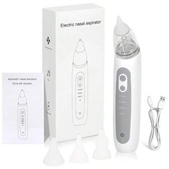 Aspiratore nasale elettrico in silicone con tre punte intercambiabili, pulitore nasale automatico, aspiratore nasale portatile, il regalo perfetto per la famiglia