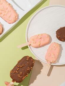 4pcs Silicone Dragon Popsicle Mold + 8pcs Small Pudding Ice Cream Mold DIY Popsicle, Ice Cream, Cake Baking Mold, Homemade - White - View 8