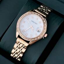 DAYAND NIGHT 2025 年新款时尚品牌女士钢带手表，小巧优雅的女士商务石英表，配有闪亮的钻石装饰，适合派对、宴会或日常佩戴，是情人节、周年纪念日或生日的完美礼物