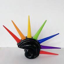 1PC Inflatable Hat Ring Toss (Includes 7PCS Rings In Random Colors.), Punk-Style Inflatable Hat, Easter Party Decoration Prop, Cosplay Costume Accessory, Pool Party, Music Party - Random Color - View 7