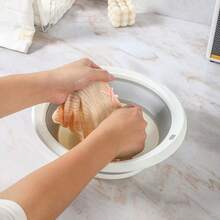 1pc Foldable Silicone Basin, Portable Collapsible Washbasin For Face Washing, Vegetable Washing, Foot Soaking, Multi-Purpose, Suitable For Dorm