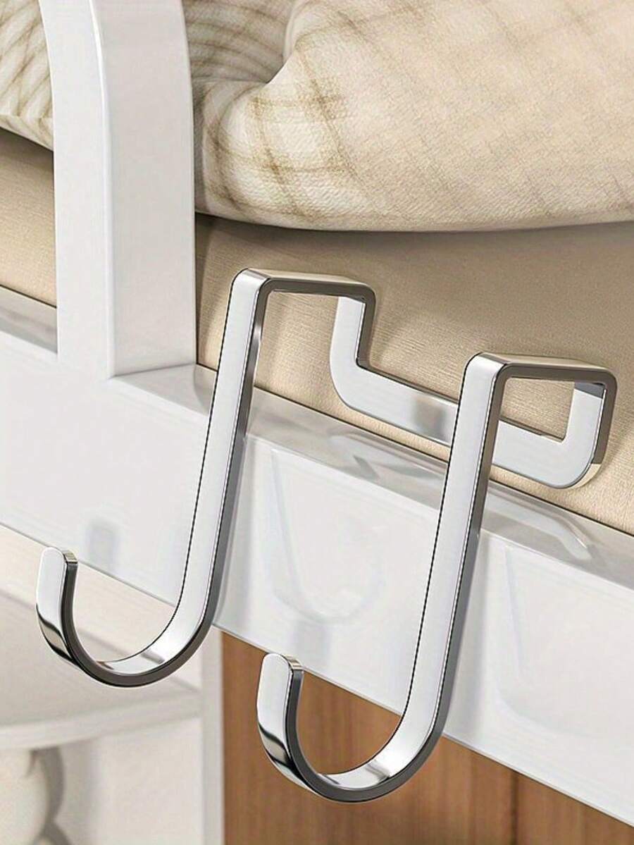 5 件无需钻孔，壁挂式，节省空间，多功能，多用途，防水防霉，易于清洁，便携式门上抽屉柜挂钩，不锈钢双 S 形挂钩支架，适用于房间、浴室、厨房、酒店、学生宿舍、学校、教室，母亲节，送给母亲的礼物
