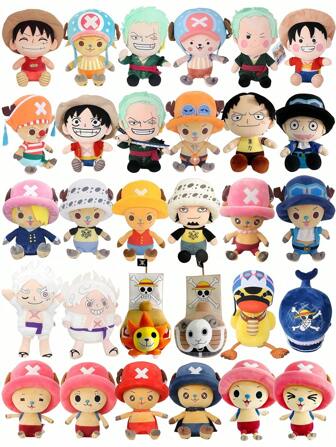 ONE PIECE 43 Stijlen Echte Een Stuk Zoro Chopper Ace Pluche Poppen Speelgoed Piratenkoning Pluche Schattige Hanger Sleutelhanger Kawaii Anime Figuur Gevulde Pluche Kussen Speelgoed Poppen Collectie Voor Kinderverjaardagen Festival Geschenken 12-30cm/4.72-11.81inch