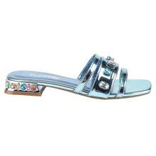 BELOVELY[SQUARE-30]Women's Solid Color Sandals Summer Leisure Slippers Single Shoes Roman Flat Shoes - 天藍色 - 查看 4